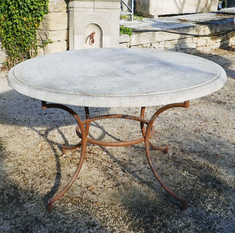 Round table : garden furniture by Alain Bidal Antique Materials in Provence