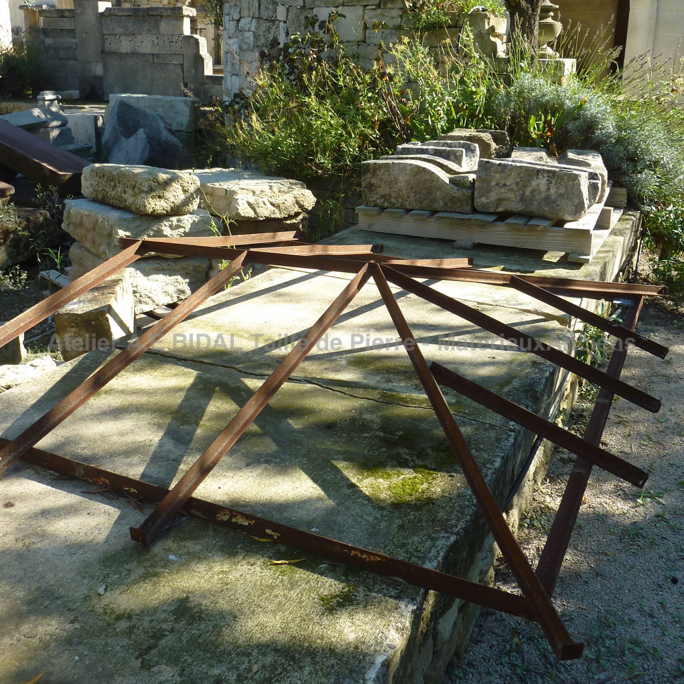 Antique flat wrought iron canopy ** SOLD