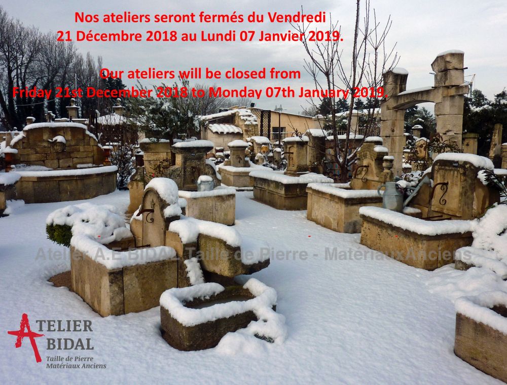 The Antique Materials Alain Bidal in Provence ǀ End of year closing dates 2018