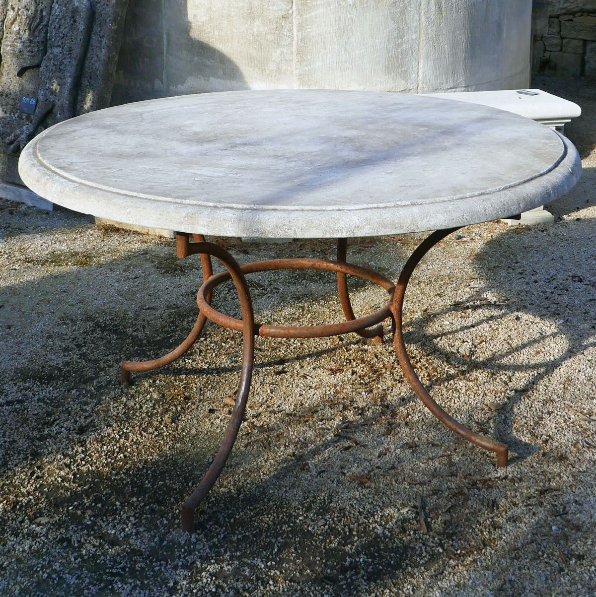Stone round sale outdoor table