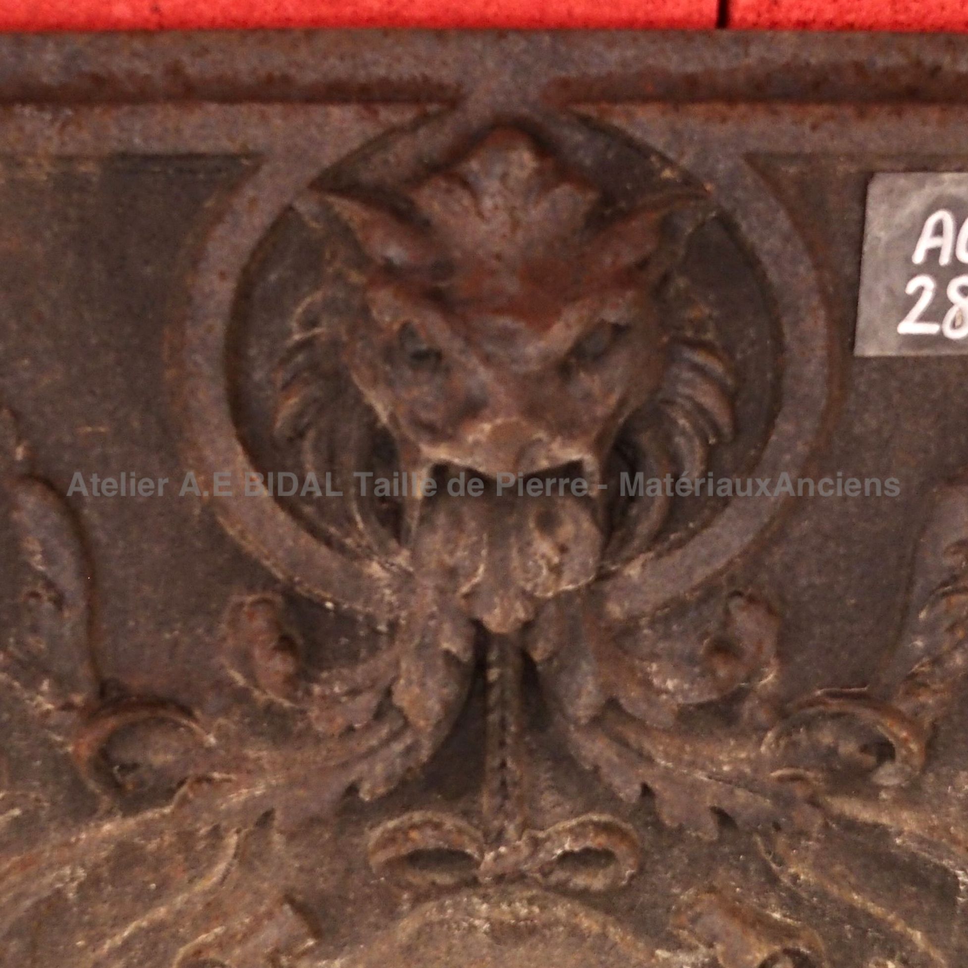 Cast iron fireback - old cast iron.