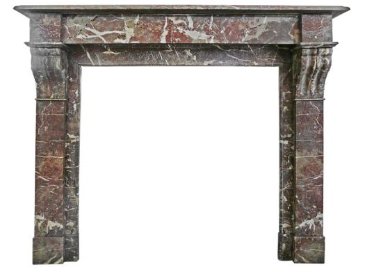 Cheminée marbre brèche de style Napoléon III - cheminée ancienne en marbre.