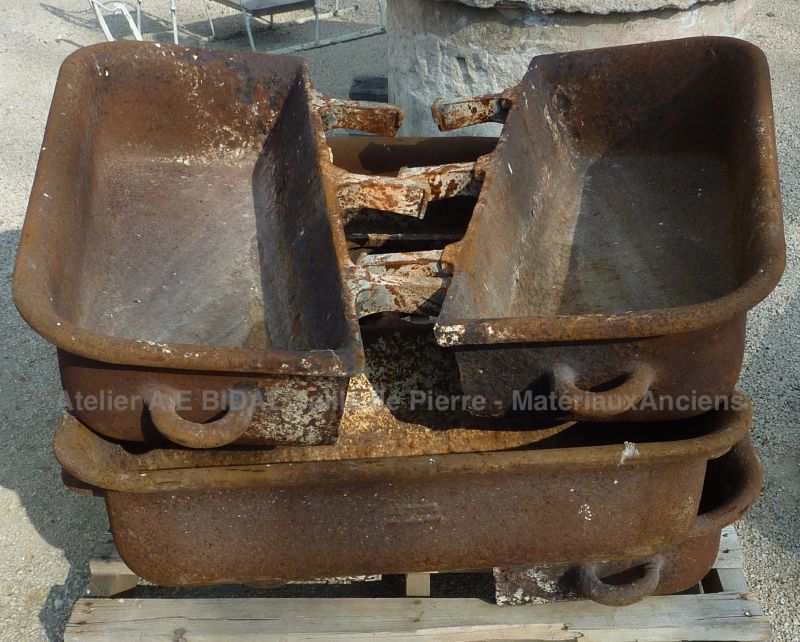 Antique charming rustic trough - rectangular cast iron trough.