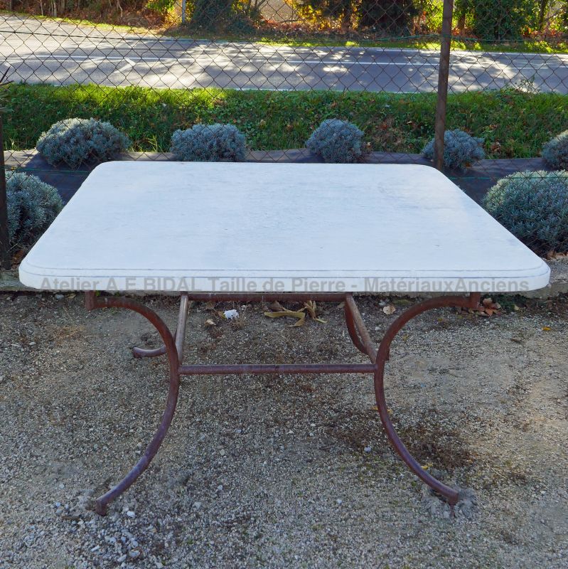 Square table: garden furniture by Alain Bidal Antique Materials in Provence