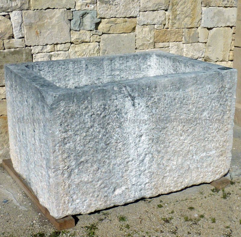 Large antique stone trough for outdoor landscaping (flower box or basin for fountain) full of charm!