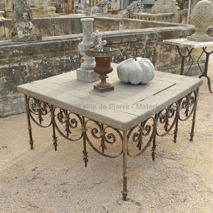 Table basse en bois et forgé