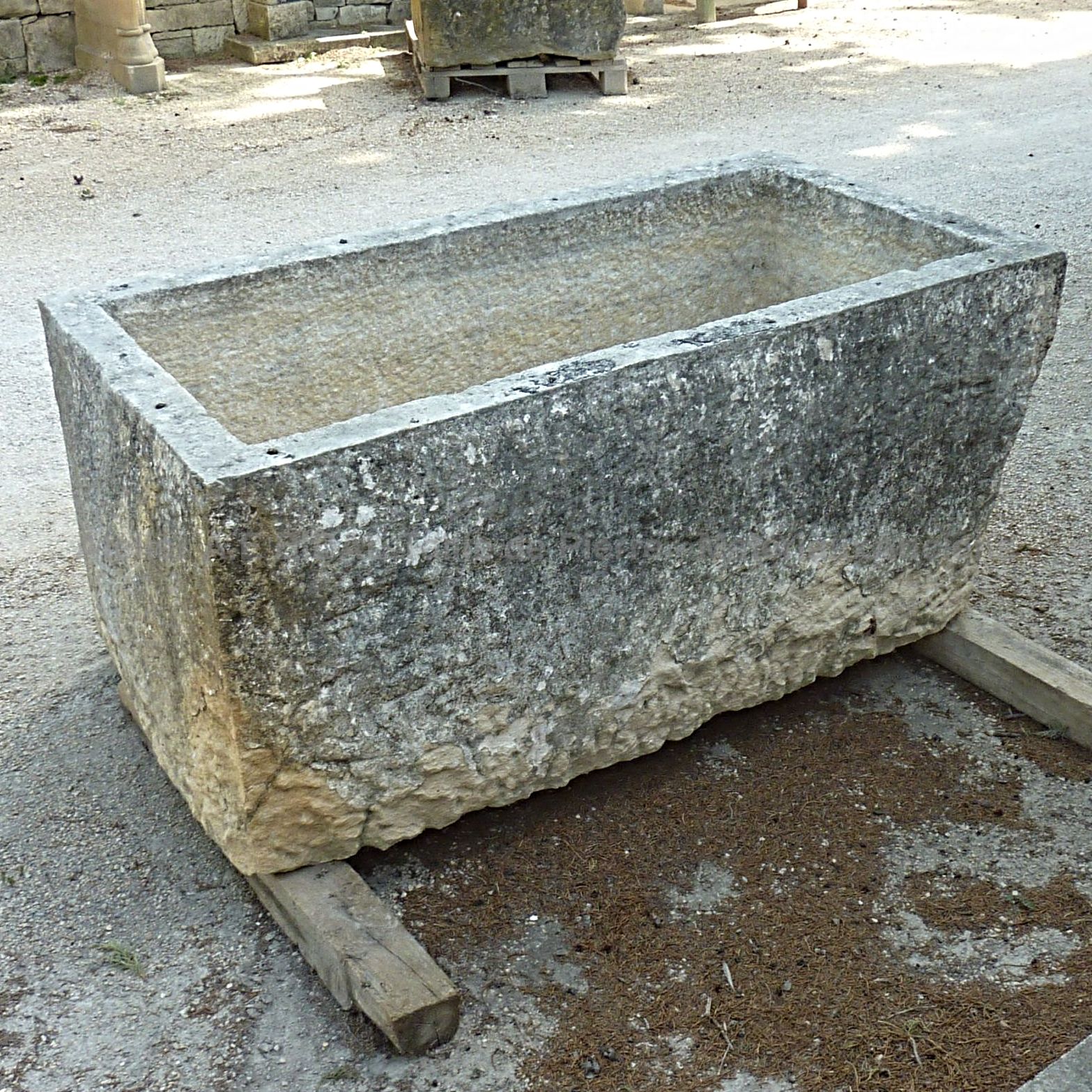 This large and thick old stone bin is part of our wide range of stone bins for garden.