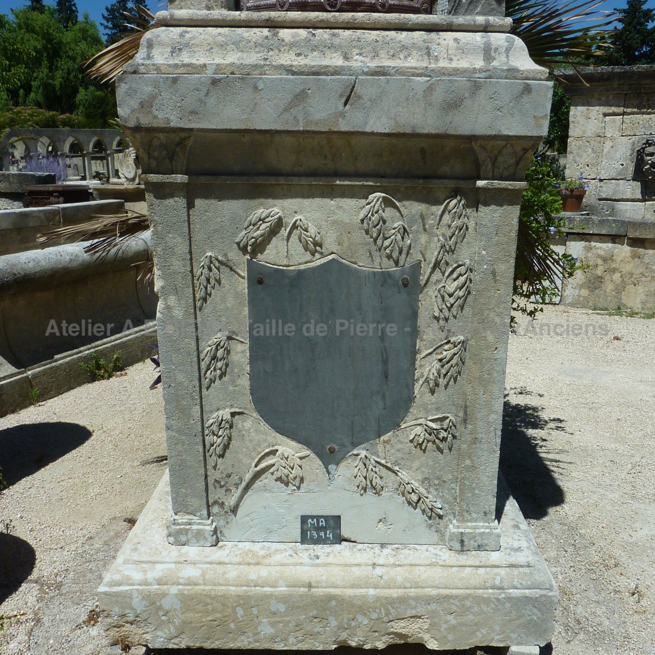 Stone oratory with old gates and old vase - our religious elements.