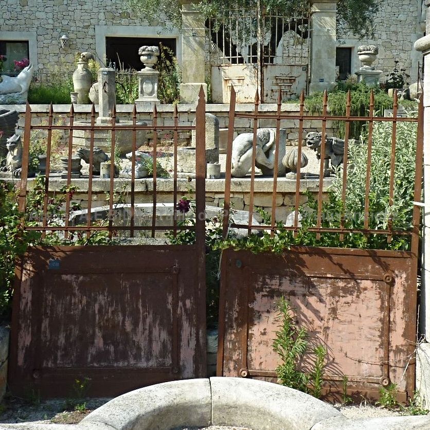 Old gate - here supported by an old pillar on each side (sold separately).