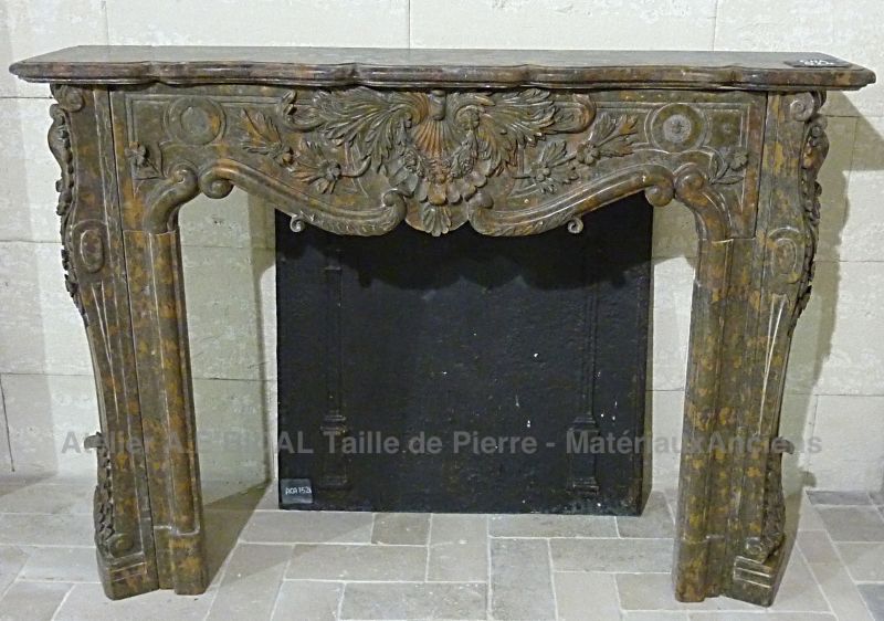 Beautiful brown marble fireplace from our range of old fireplaces for Parisian apartment / townhouse or countryside / Haussmann apartment.