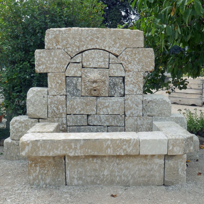 Large garden stone fountain by The Antique Materials in Provence Alain BIDAL