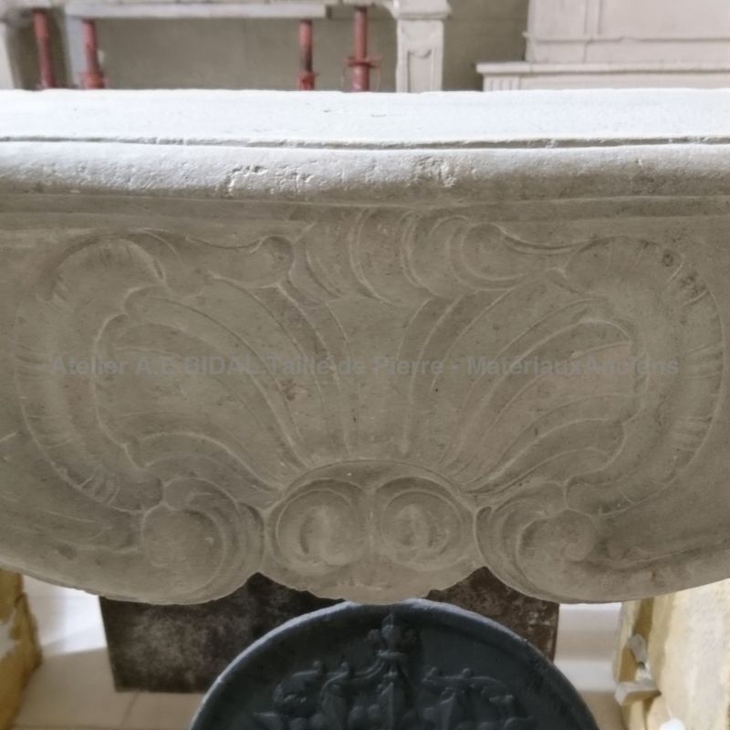 Antique Regence stone fireplace ** Available at Bidal antique materials, Provence.