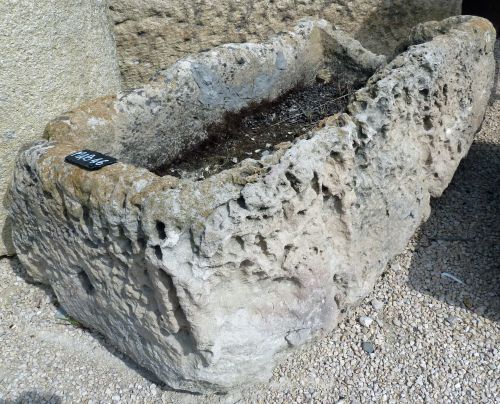 Rectangular trough aged by time - antique stone trough that can be used as a planter.