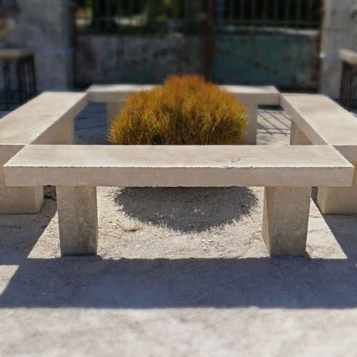 Banc de jardin ancien en pierre | Banc en pierre naturelle pour extérieur.