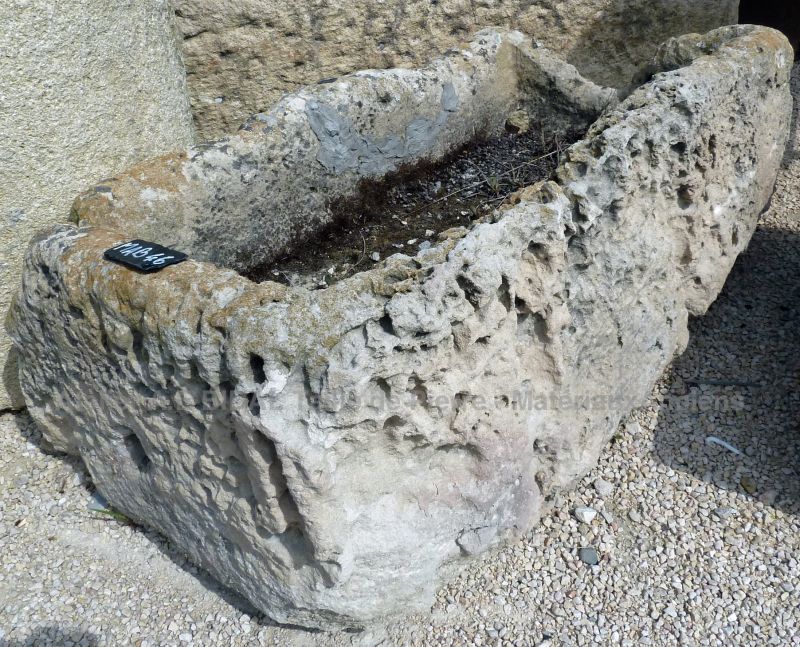 Rectangular trough aged by time - antique stone trough that can be used as a planter.