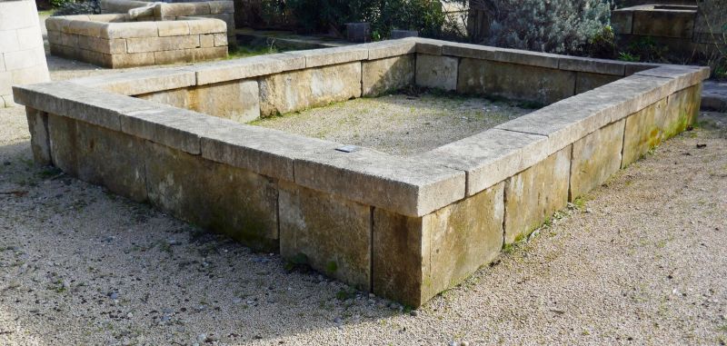 Rectangular basin in paired stones - ancient basin in stone.