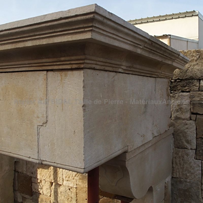 Antique Louis 13 fireplace - French gothic fireplace in stone.
