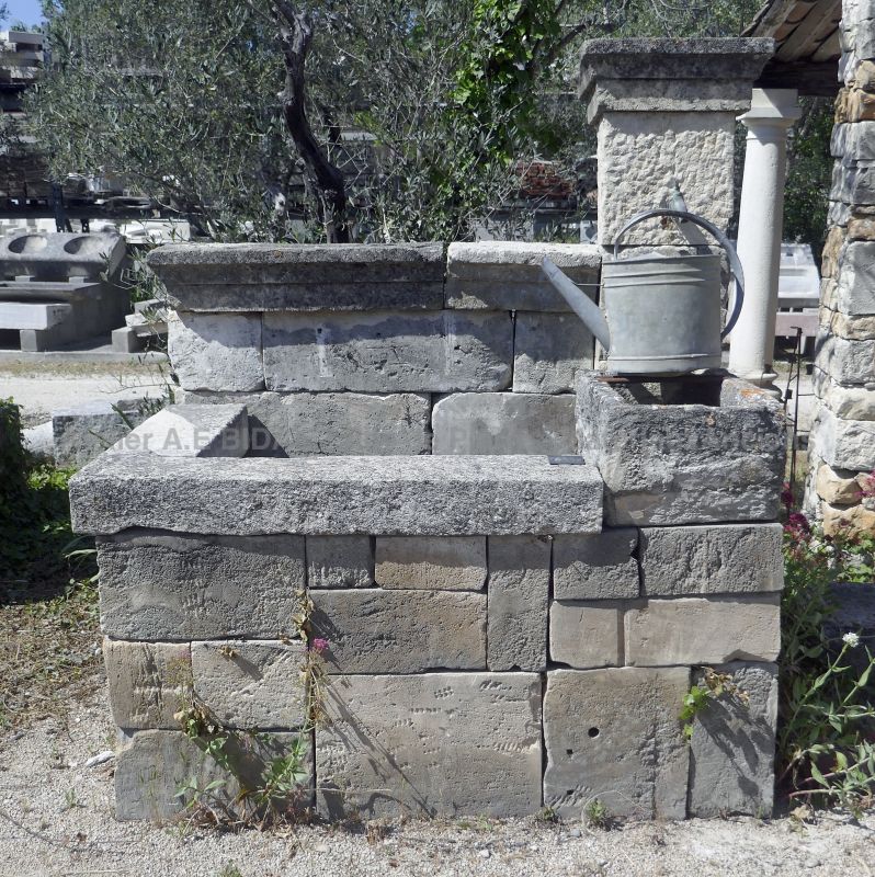 Beautiful stone and wrought iron wall fountain | Antique fountain of Provence full of charm for the decoration of the garden