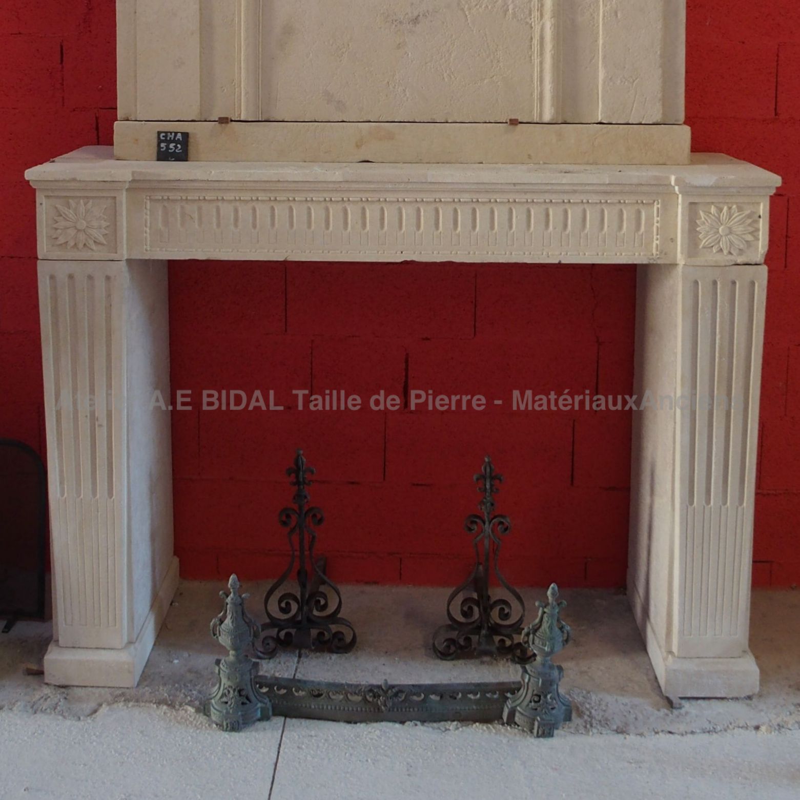 Old stone fireplace found in the Colmar region of France - an exceptional old fireplace.