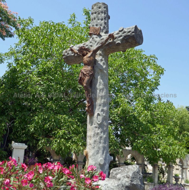 Christ on the cross stone - A Christ on the cross symbol.