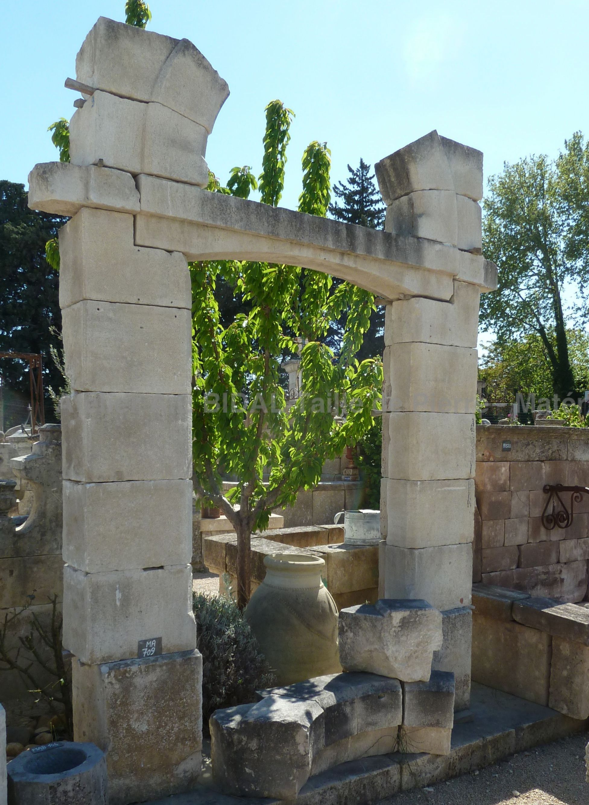 Framing of handcrafted stone door.