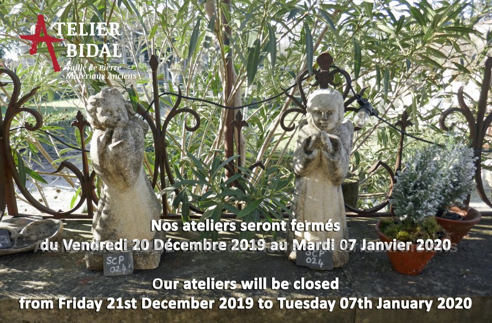 The Antique Materials Alain Bidal in Provence ǀ End of year closing dates 2019