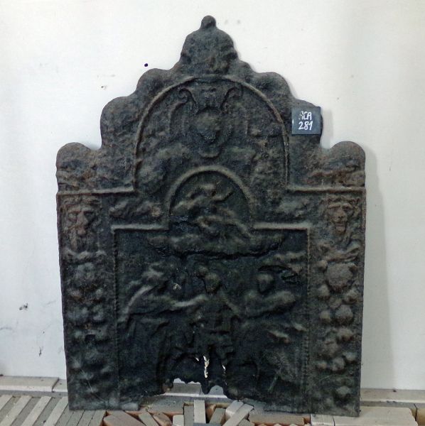 Ancienne plaque de cheminée en fonte - Atelier Alain BIDAL (Provence)