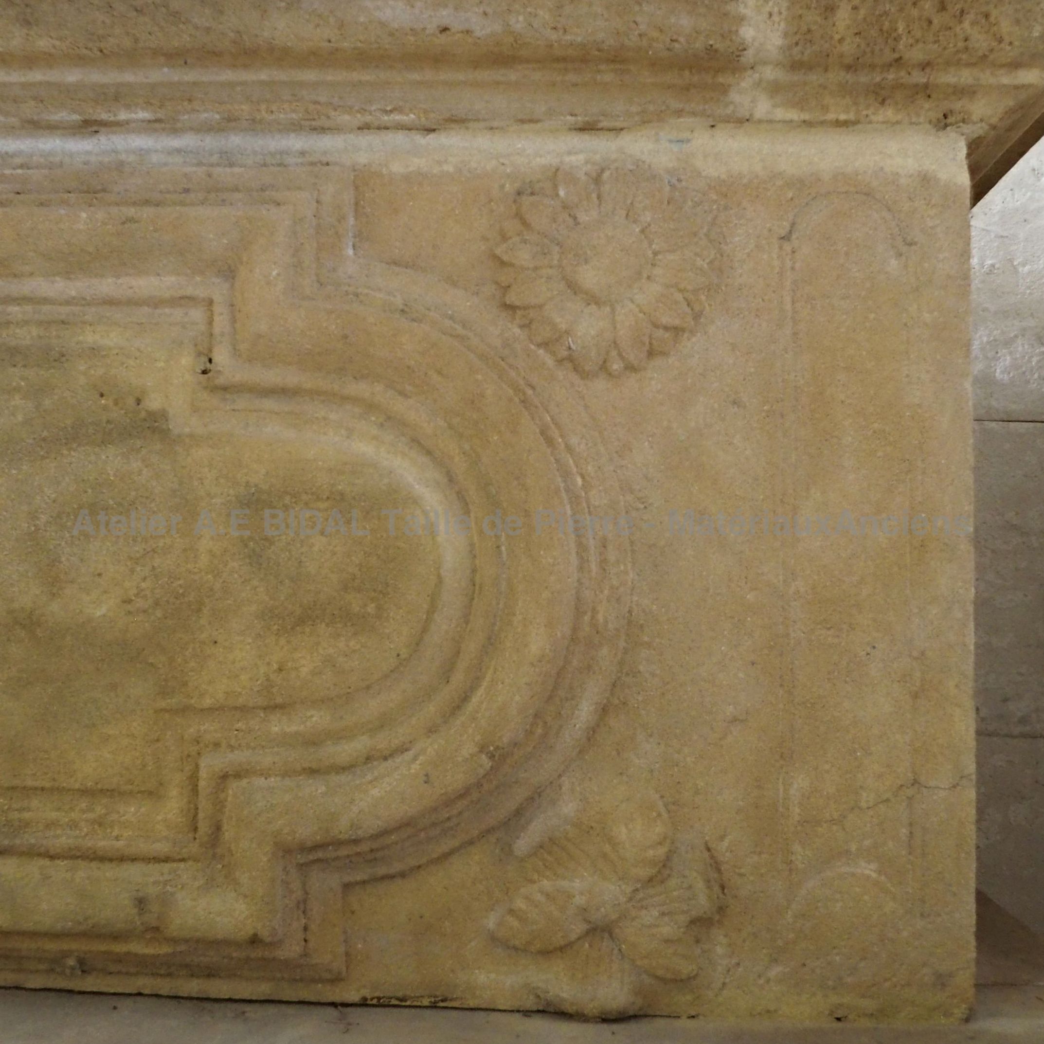 Louis XIII fireplace with overmantle - an old antique fireplace.