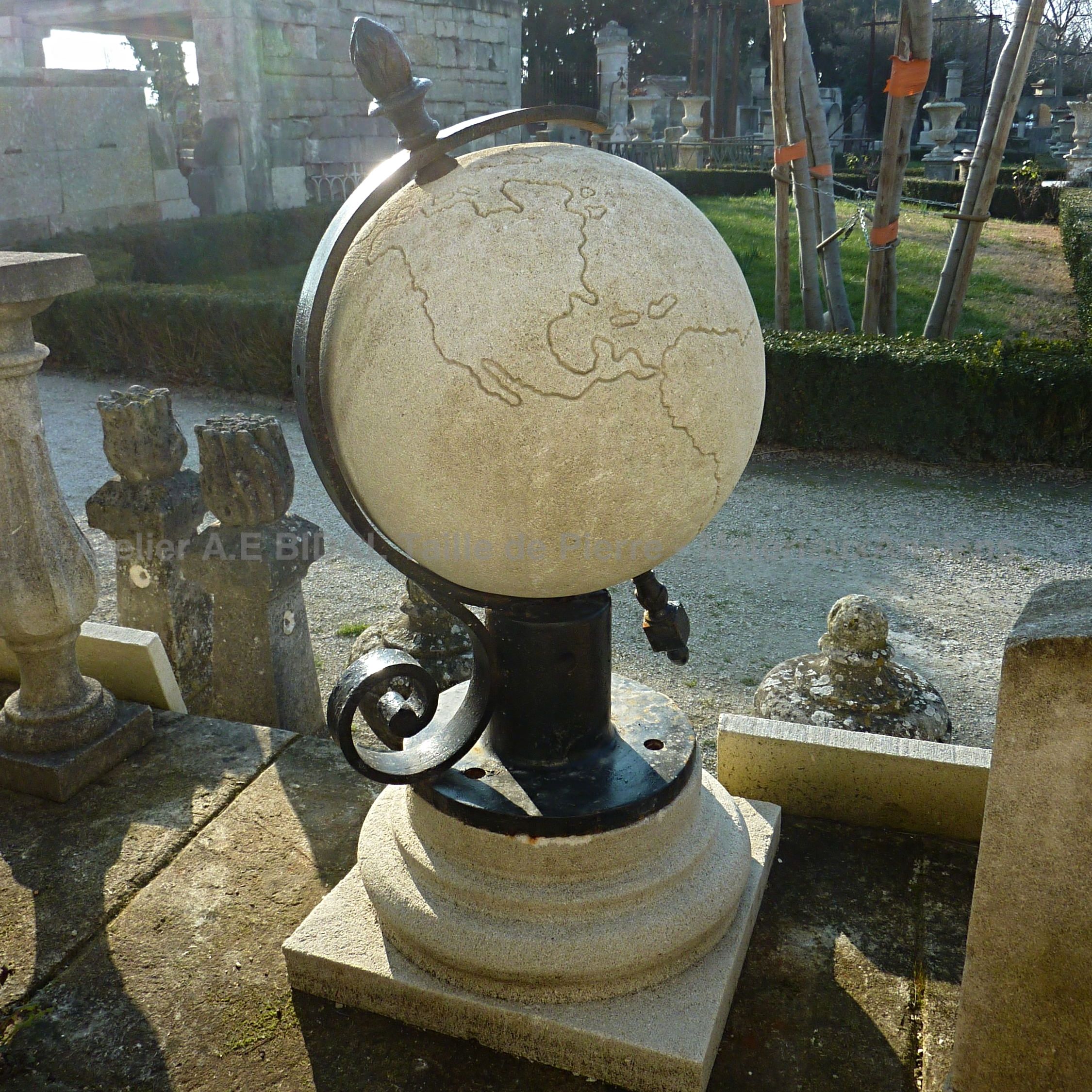 Old decoration - a sublime white earth globe.