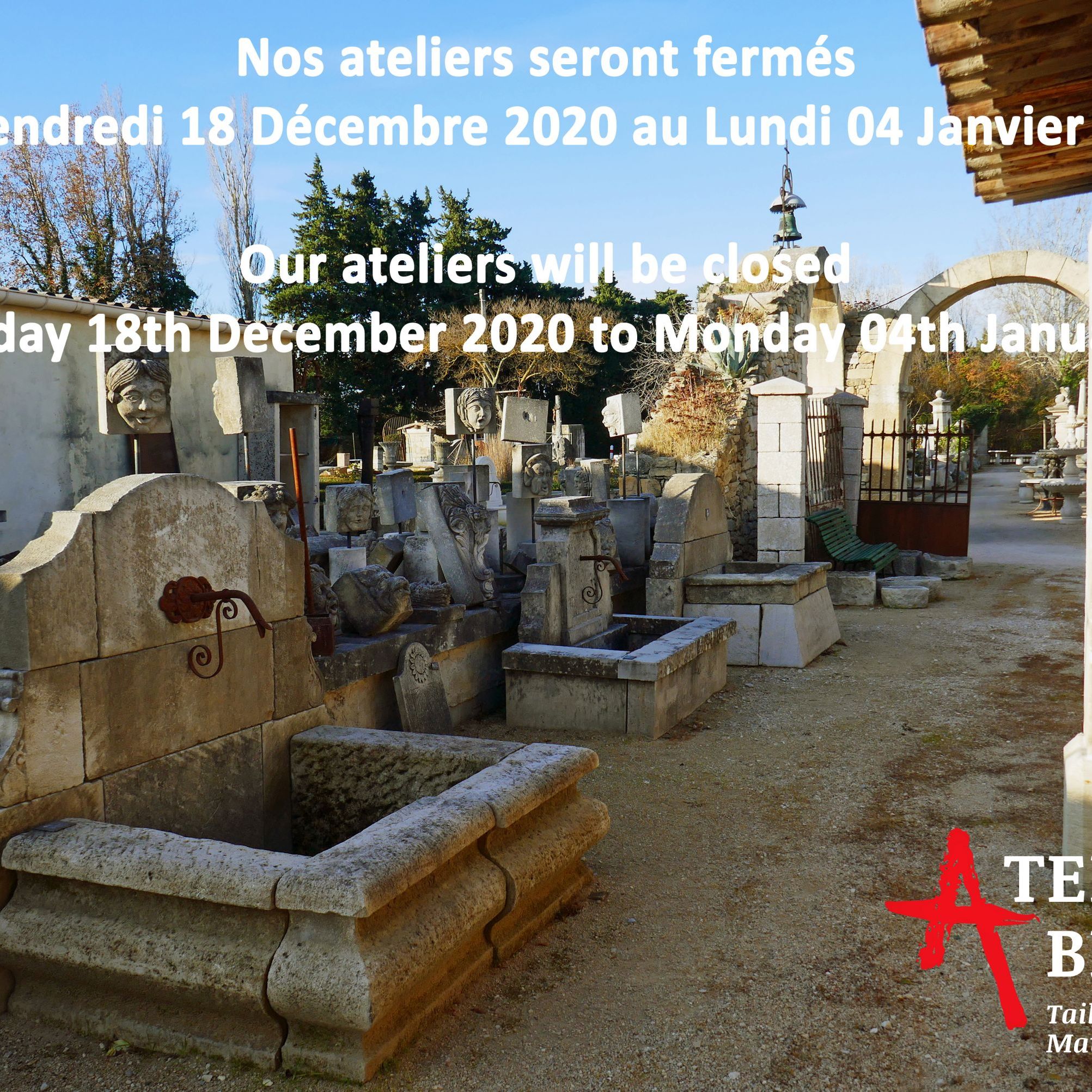 The Antique Materials Alain Bidal in Provence ǀ End of year closing dates 2020