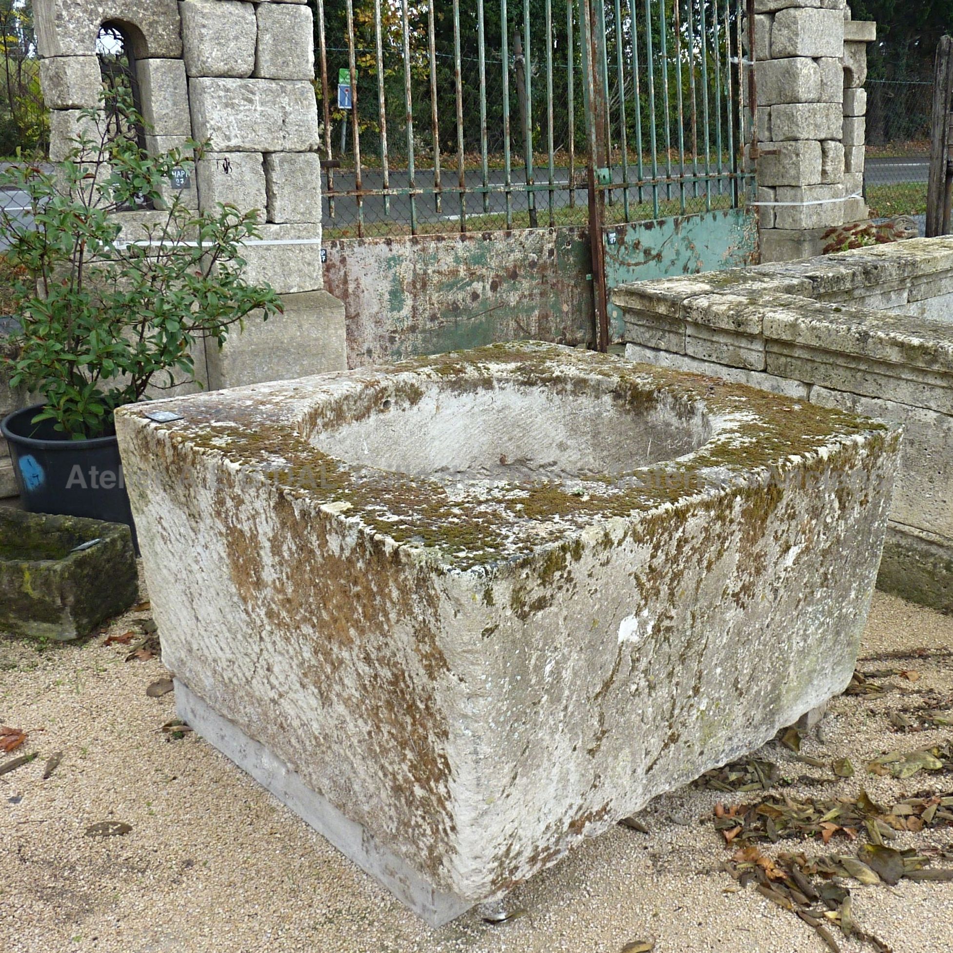 Large antique monolithic stone well with a beautiful patina ** SOLD