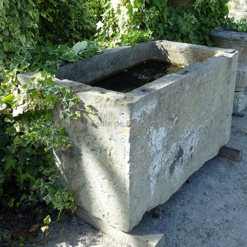 Antique trough in stone by Alain Bidal Antique Materials in Provence as an ecological and rustic planter