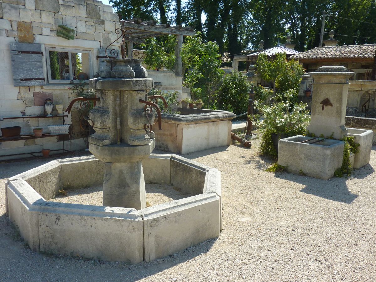 Fontaine de jardin : Fontaine exterieur, gris, ciment, 160cm