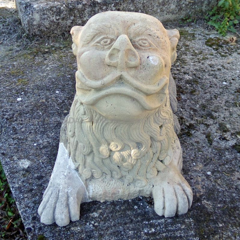 Sculpture en pierre décorative pour extérieur : lion - Atelier Alain BIDAL (Provence)