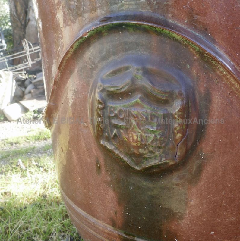 Ancien vase d'Anduze en terre cuite émaillée en vente en Provence chez Atelier Alain BIDAL