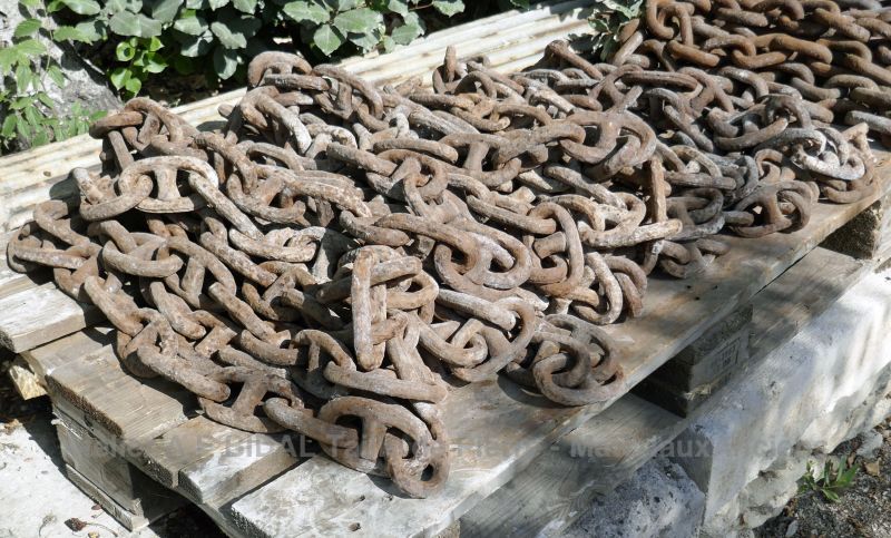 Chaîne Ancienne En Laiton Argenté - Poids 140g - Fabrication Française - À Nettoyer