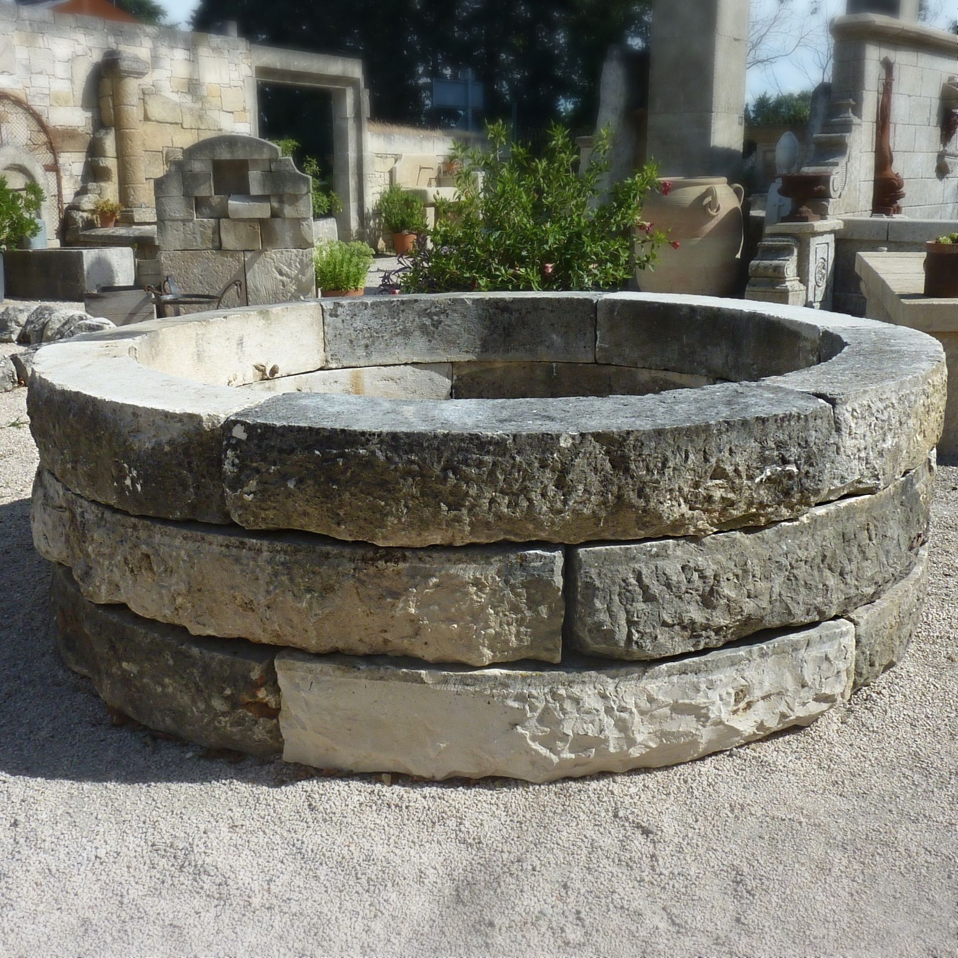 Original stone basin - a stone basin for garden decoration.