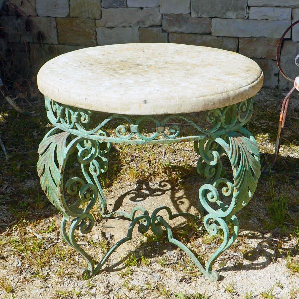 Plateau Rond En Fer Marron Imprimé France - Décoration Vintage, Centre De Table, Décoration Maison De Campagne