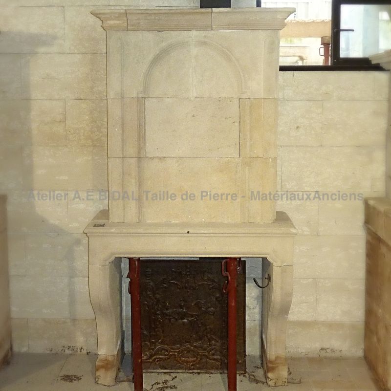 Lovely fireplace with overmantle stone fireplace carved with finesse and skills.