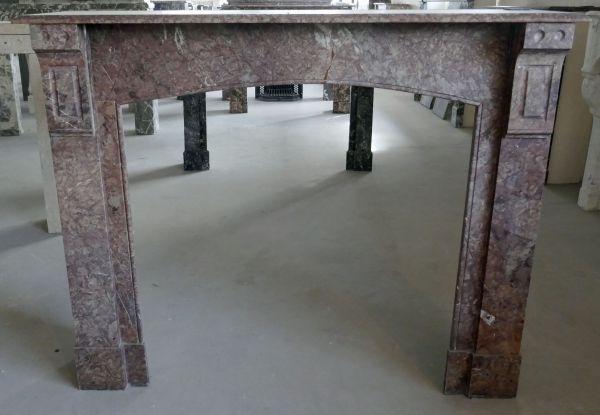 Pink marble fireplace - old style fireplace, very dark as are the Napoleon III fireplace.