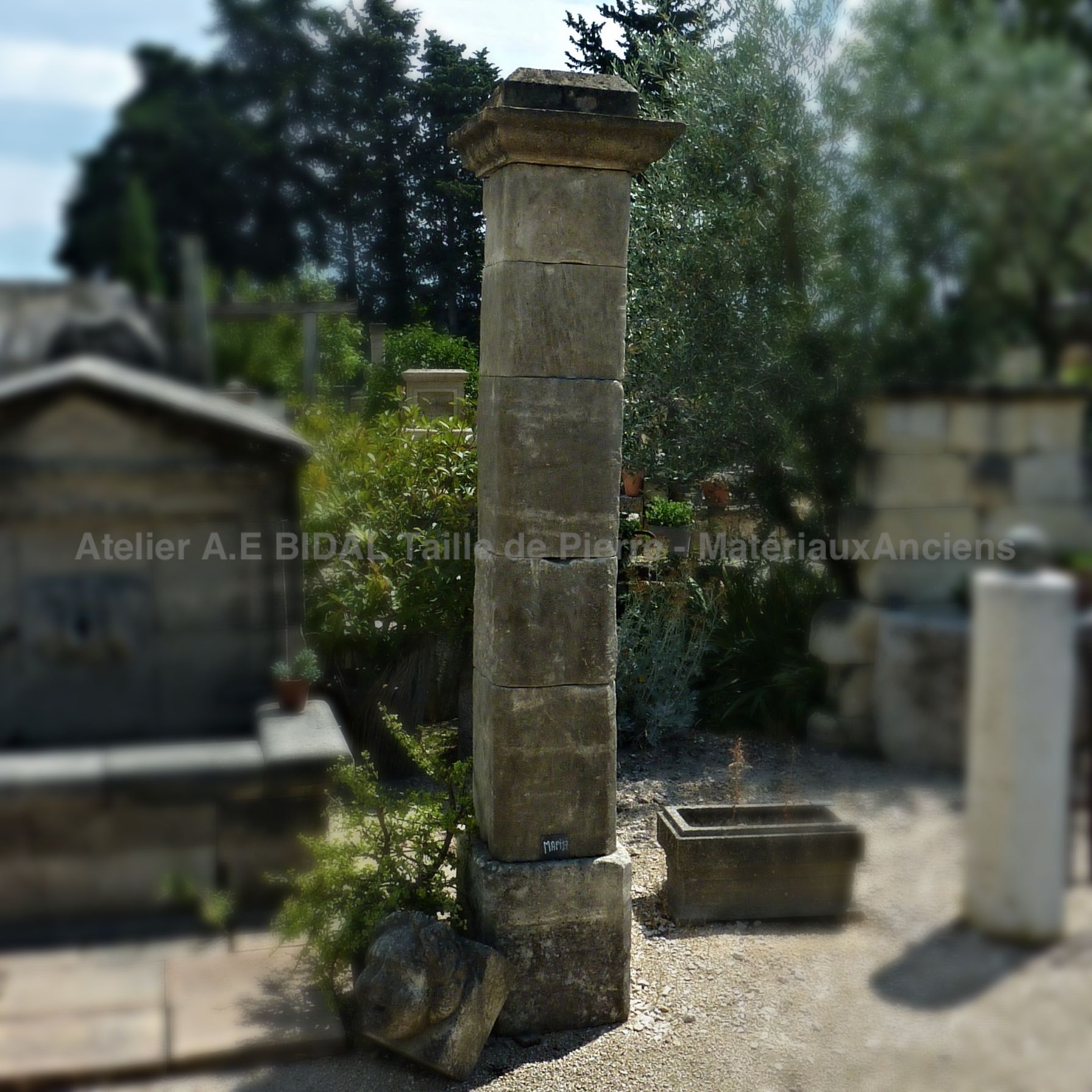 Old pillar for the entry of a house - old pillar made of Savonnière stone.