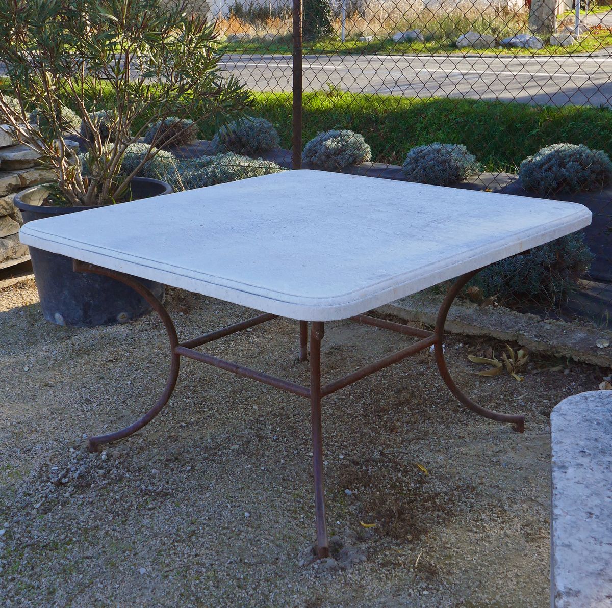 Square shop iron table