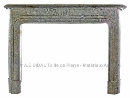 Cheminée marbre brèche - cheminée marbre gris veiné d'un joli camaïeu de couleurs.