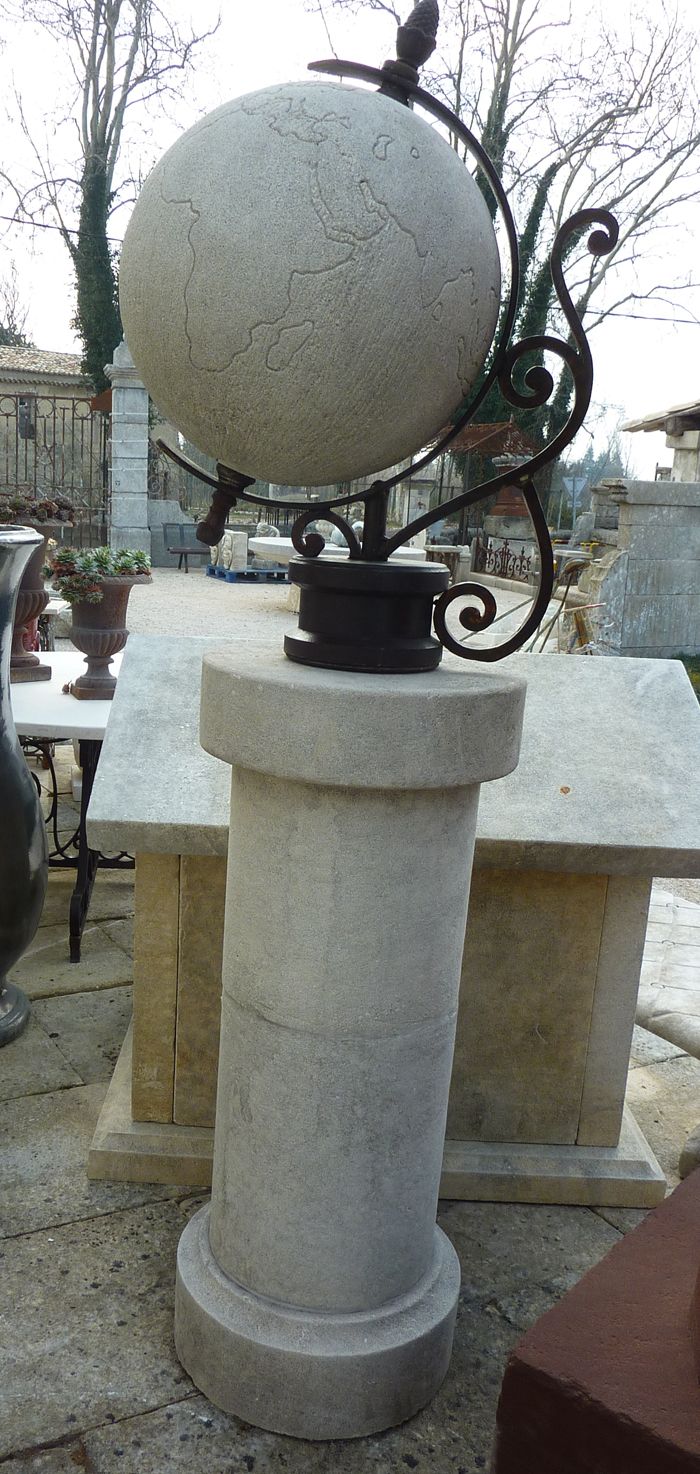Globe Décoratif Précieux Globe Terrestre Unique Art Pierres Précieuses 25.4cm - Océan Perle Support Argent Globe Semi-précieuses 15,2 Cm