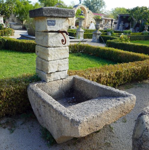 Ancient fountain of Provence in natural stone by Alain Bidal Antique Materials in Provence.