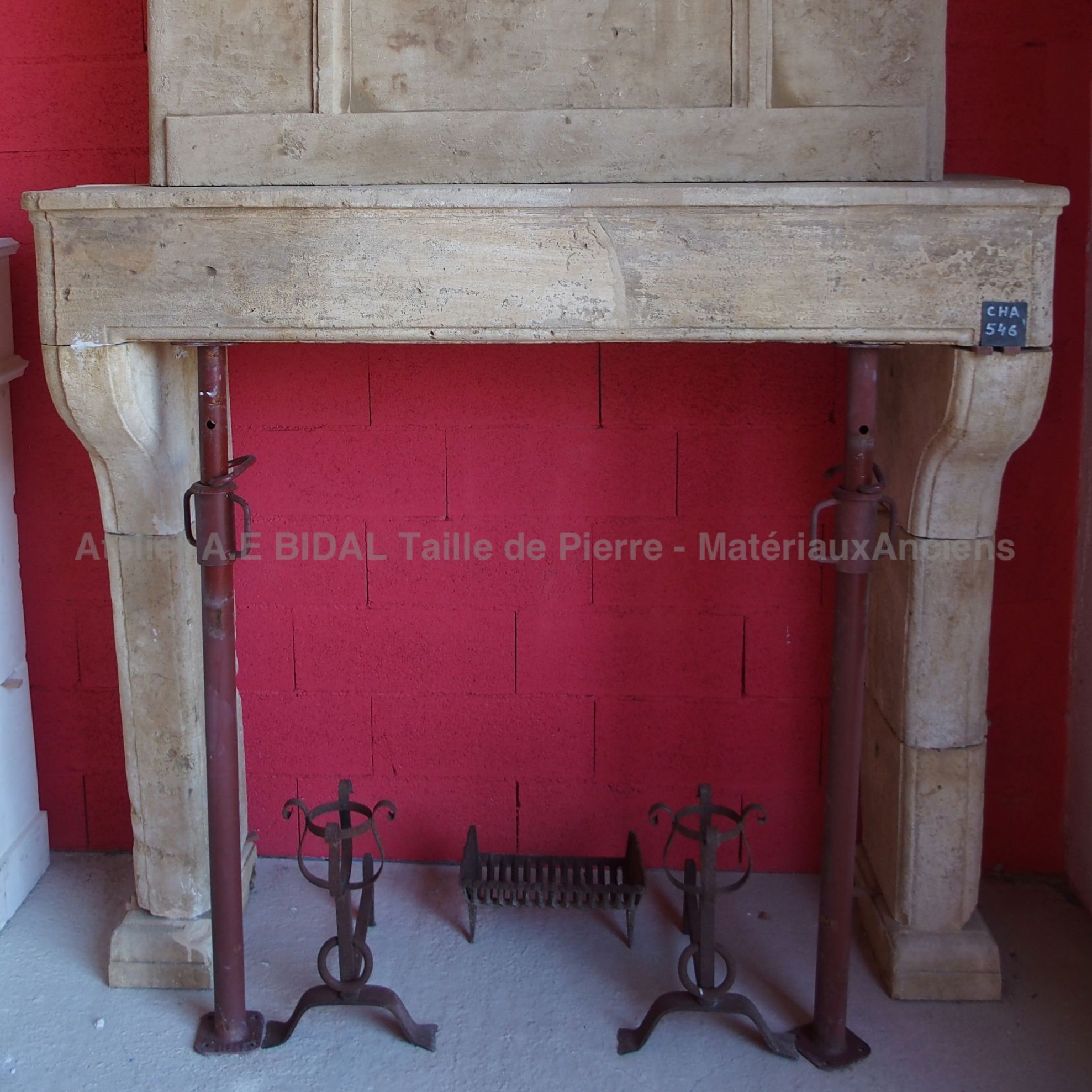 Old fireplace: our fireplace with overmantle of the 17th century.