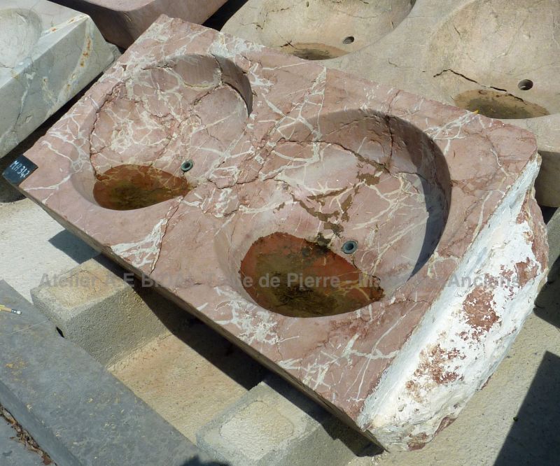 Antique sink with double washbasin - marble washbasin with double washbasin.