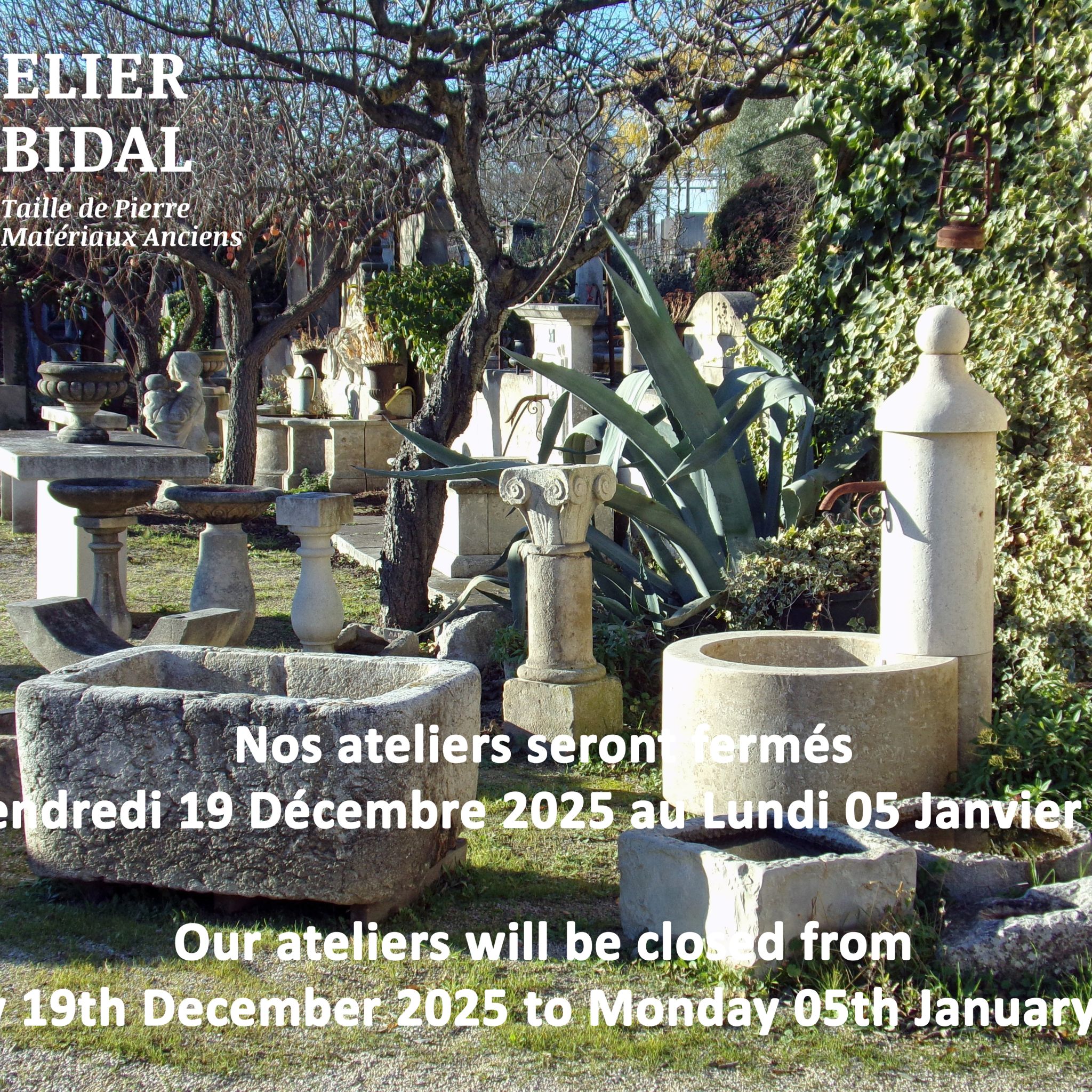 The Antique Materials Alain Bidal ǀ End of year closing dates 2025