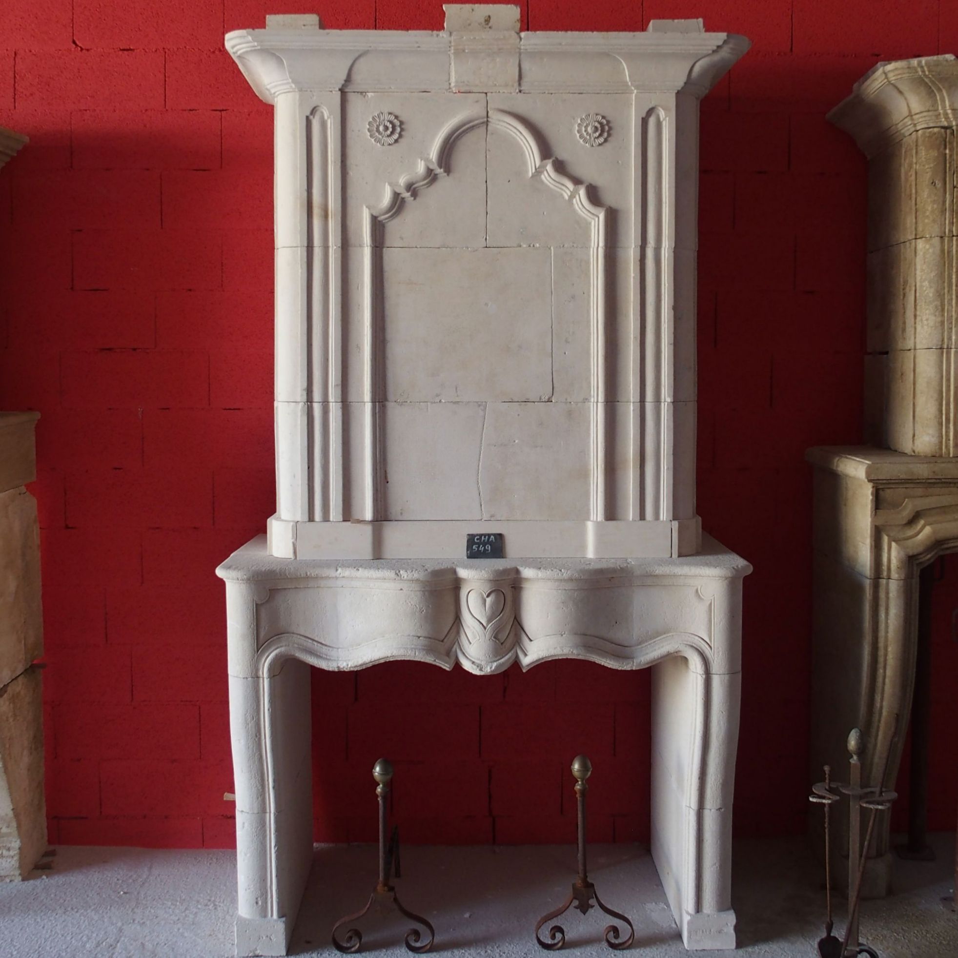 Stone fireplace nicknamed "Wedding fireplace" - traditional fireplace.