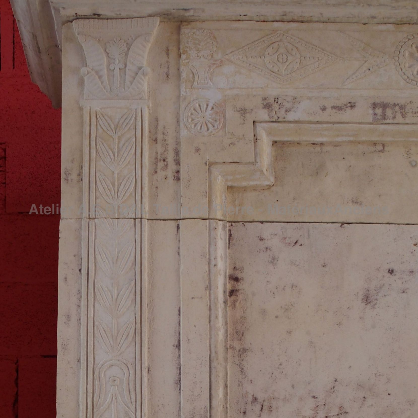 decorative fireplace and traditional: an authentic Louis XVI fireplace.